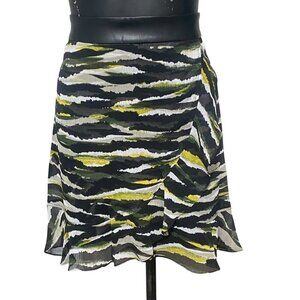Animal Print Chiffon Faux Wrap Skirt by DKNY Size 12 New with Tags